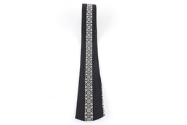 Vintage 40s 50s Rockabilly Brocade Silk Flower Square Neck Tie Dress Tie Black - £27.14 GBP