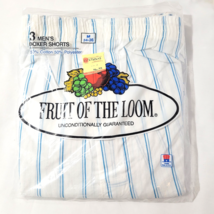 Vtg Sealed 1986 Fruit of The Loom 3-Pack Mens Boxer Shorts M 34-36 Strip... - $44.34