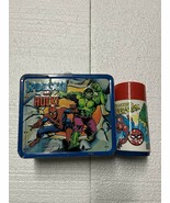 VINTAGE SPIDERMAN &amp; HULK LUNCHBOX AND THERMOS - $1,886.91 MXN