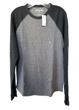 AMERICAN EAGLE Super Soft Gray Raglan Thermal Shirt Long Sleeve Size M - $12.86
