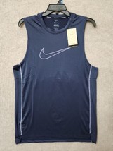 Nike Pro Dri-FIT Training Gym Slim-Fit Sleeveless Shirt Top Mens L Navy ... - £19.32 GBP