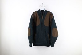 Vtg Orvis Mens Large Flannel Lined Wool Half Zip Pullover Sweater Jacket Swacket - £93.44 GBP