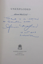 Alison Macleod Unexploded First Edition 2013 Literary World War Ii Novel Signed - £24.88 GBP