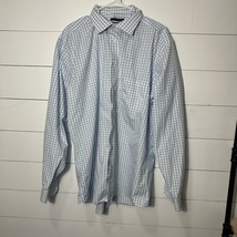 Pronto Uomo Mens Dress Shirt Blue White Plaid 2XLT Modern Fit Cotton Lon... - $9.58