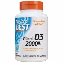Doctor&#39;s Best Best Vitamin D3 2000 IU, Softgel Capsules, 180-Count - £10.06 GBP