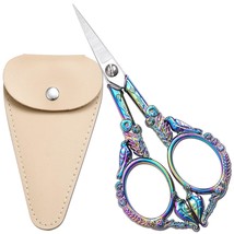 Sewing Embroidery Scissors, 4.6In Small Sharp Tip Craft Scissor, Rainbow... - £21.96 GBP