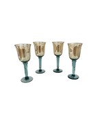 Vintage Blue &amp; Green Tinted Hand Blown Wine Glass - $57.89 CAD