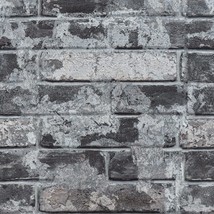 Veelike 15.7&#39;&#39;X118&#39;&#39; Grey Brick Wallpaper Peel And Stick 3D Textured Fau... - £33.64 GBP
