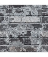 Veelike 15.7&#39;&#39;X118&#39;&#39; Grey Brick Wallpaper Peel And Stick 3D Textured Fau... - £33.46 GBP
