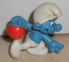 1979 Peyo Schleich Bowler Smurf #20051 PVC figure SMURFS Vintage - £18.93 GBP