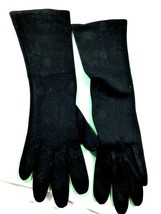 Vintage mid century black 3/4 Ladies Gloves Size 6.5 - $13.86