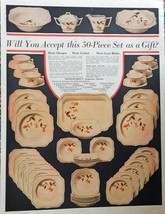 semi-porcelain dish set. Rare 1930&#39;s Color Illustration (50 piece) original 1932 - £14.02 GBP