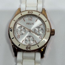 Relic Stainless Steel White Silicon Band Women’s Watch Working New Battery - £20.66 GBP