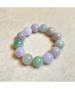 Big Burmese Jade Bracelet, Purple and Green Jade Beads Bracelet, Natural... - $5,002.44 CAD