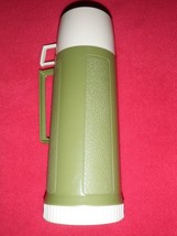 Vintage King Seeley Insulated Green Thermos Vacuum Bottle Cup -Filler - Stopper - $32.33