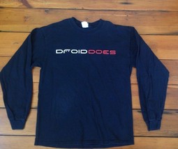 Droid Does Android Motorola Verizon Google Phone Long Sleeve T-Shirt L 4... - £19.74 GBP
