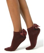 INC International Concepts Women&#39;s 1-Pair Bow No-Show Socks, Wine Red, OS - £5.11 GBP