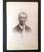 Antique Cabinet Card Photograph Young Man Chiseled Features Kansas City ... - £13.27 GBP