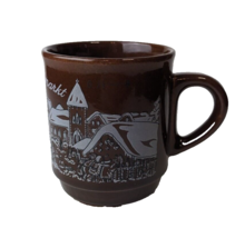Vertrieb Hossinger Weihnachtsmarkt Brown Christmas Coffee Mug German Mar... - $12.86