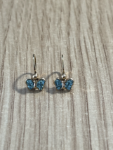 Girl&#39;s Butterfly Earrings 9k Yellow Gold Blue Topaz - £110.78 GBP