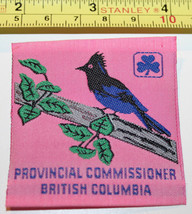 Girl Guides Canada Provincial Commissioner British Columbia Fabric Label... - $11.46