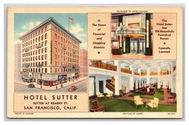 Hotel Sutter Multiview San Francisco California CA UNP Linen Postcard H23 - £3.12 GBP