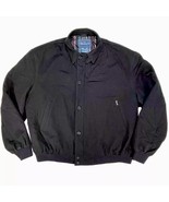 Loro Piana Faconnable Wool Jacket Mens XL Black Storm System Bomber Rain... - $125.34