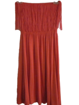 Cristina Love Women&#39;s Medium Strapless Sundress Knee Length Pink Fringe - $8.99