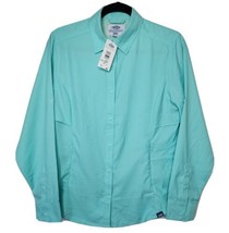 AFTCO Fishing Shirt Vented Lightweight LS Mint Green Snap Down Women&#39;s S... - $21.76