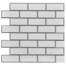 Dundee Deco GRAZTP10025497 Grey White Faux Brick PVC 3D Wall Panel, 2 ft X 2 ft  - £7.69 GBP+
