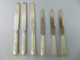 Vintage Sterling Silver Etched Monogram Knives 6pcs - £254.79 GBP