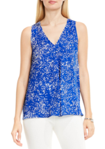 Nwt Vince Camuto Pink Blue White Floral Pleated Blouse Size M Size L $69 - £36.14 GBP