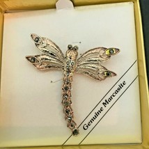 An item in the Jewelry & Watches category: Dragonfly Brooch Genuine Marcasite 2" Long x 1 7/8" Wide New Old Stock