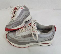 Womens Cross Trekkers Sneakers Size 8 1/2 Gray Red Accents Comfort Flex System - £11.20 GBP