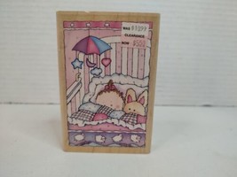 Jackie Frerichs Designs Inkadinkado Rubber Wood Back Single Stamp#9344 Baby Crib - $9.50