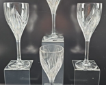 (4) Gorham Crystal Primrose Wine Glasses Set Vintage Clear Cut Etch Stem... - $46.40