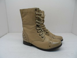 Naughty Monkey Women&#39;s 8&quot; Leather Side Zip Boot Taupe 6M - £22.53 GBP