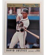 David Justice Braves Premier &#39;92 O-Pee-Chee Baseball Card - £3.92 GBP