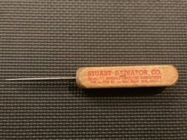 Vintage Stuart Radiator Co Ice Pick Tool, Awl Advertising Wood Handle! - £10.69 GBP