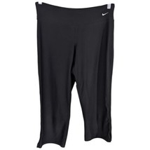Nike Fit Dry Womens Capri Leggings Medium Black Casual Yoga Pants Gym - $21.04