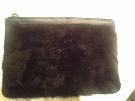 Proenza Schouler Zip Pouch Medium Shearling Fur Black Blue - NWOT - £86.33 GBP