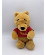 Vintage Winnie the Pooh Bear Plush Stuffed Animal Disney Orange Red Shir... - £13.51 GBP