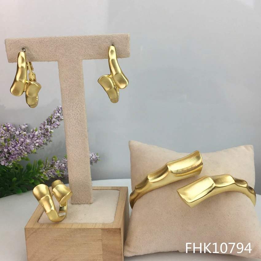 Popular Jewelry  24K Dubai Costume Jewelry  Earrings Sets for Women  FHK10794 - £57.52 GBP