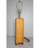 RATTAN &amp; BAMBOO Vintage Table Lamp 30&quot; Wood Base Brass Hardware Tested W... - $2,351.90 MXN