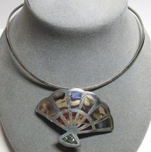 VTG Sterling Silver Cuff Fan Necklace MEXICO TAXCO Pendant Pin Brooch 28... - $87.12