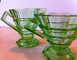Antique 1920&#39;s Era Indiana Glass Co &quot;TEA ROOM&quot; Sugar &amp; Creamer Set, Pattern #600 - £49.74 GBP