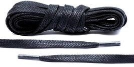 48" = 120cm BLACK FLAT waxed boot laces for 5 6 eyelets boots shoes 1/4"... - $20.01