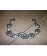vintage womens belt silver metal chain link adjustable - $24.54 CAD