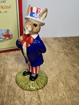 Royal Doulton Uncle Sam Bunnykins Figurine DB050 Vintage 1st Version Blu... - $44.85