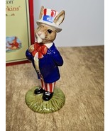 Royal Doulton Uncle Sam Bunnykins Figurine DB050 Vintage 1st Version Blu... - $62.66 CAD